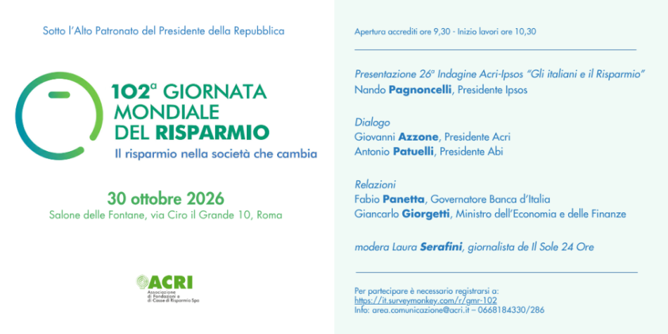 ACRI Giornata mondiale del risparmio